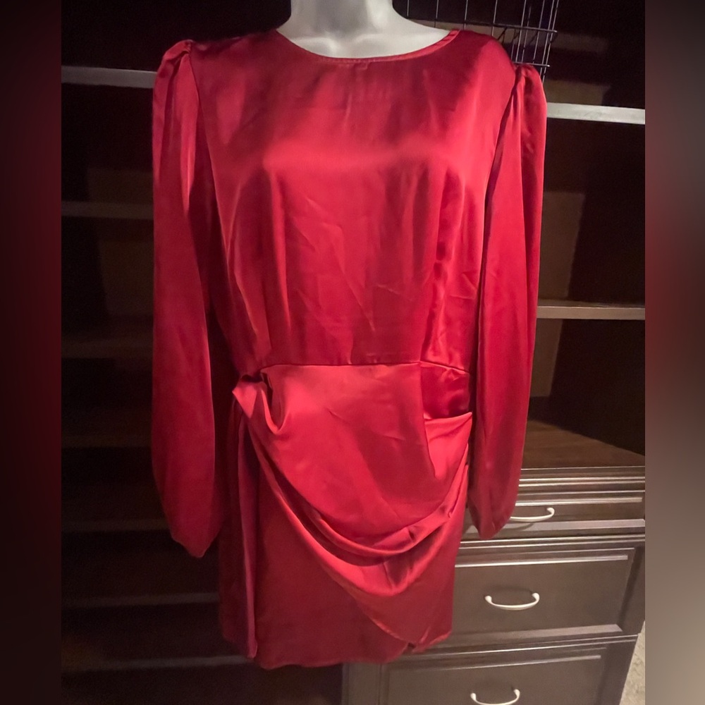 Red long sleeve dress